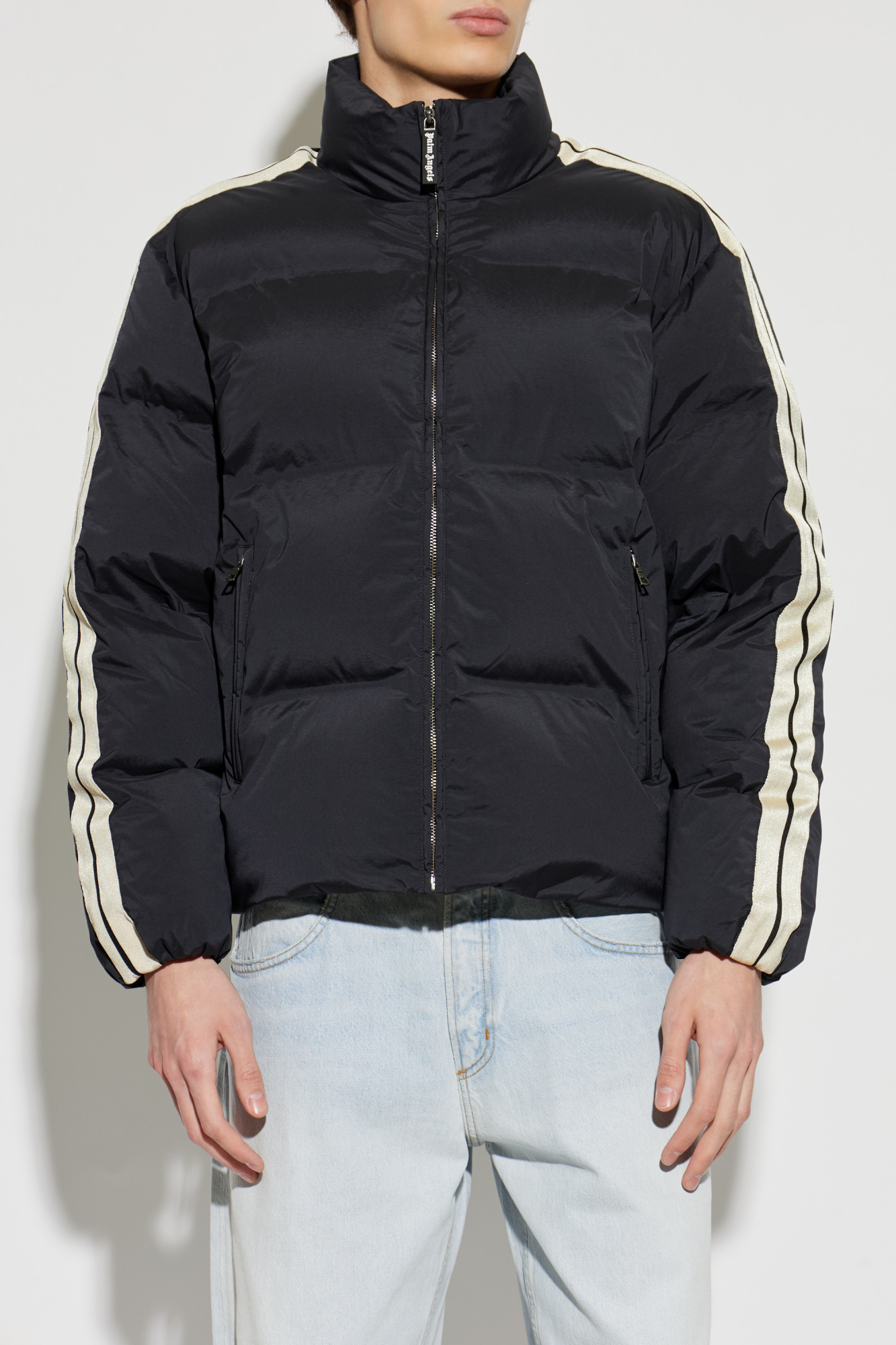 Palm angels ウールジップアップジャケット 48 Palm Angels logo-embroidered zip-up Jacket | Black | FARFETCH